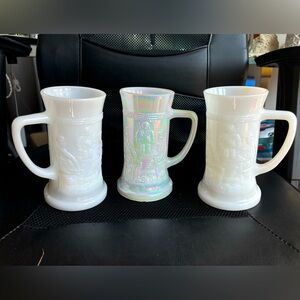 Three Vintage Federal Glass Mugs